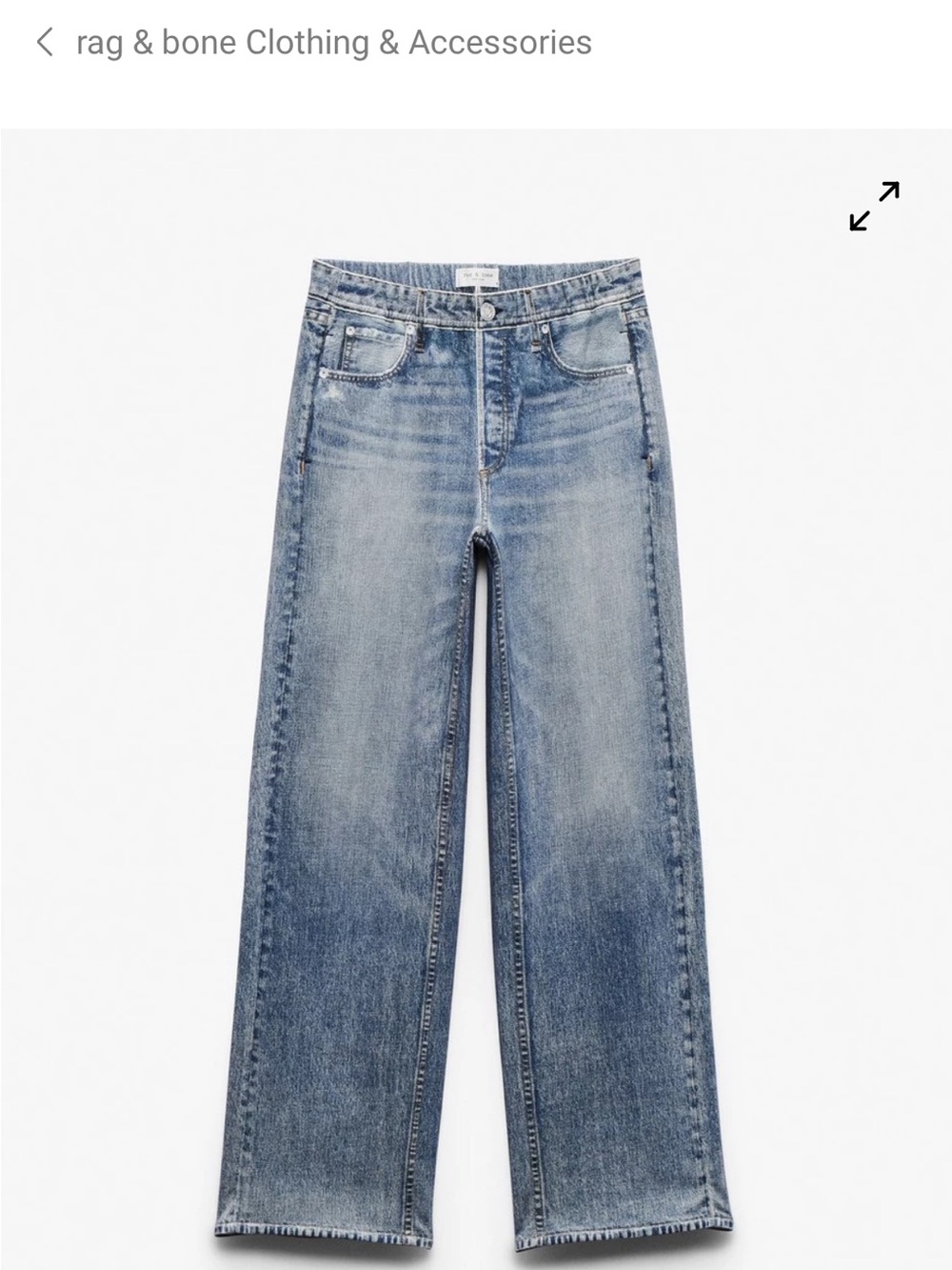 rag & bone Light Blue High-Rise Wide-Leg Jeans